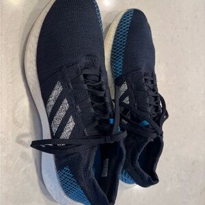 Adidas Men's Black and Blue Athletic Shoes